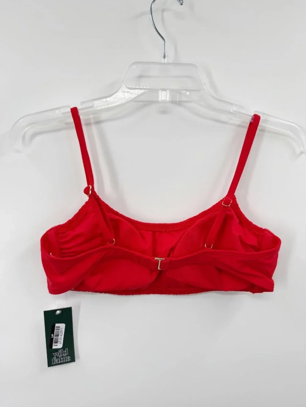 NEW Wild Fable Smocked Bralette Bikini Top - Red - Size Medium